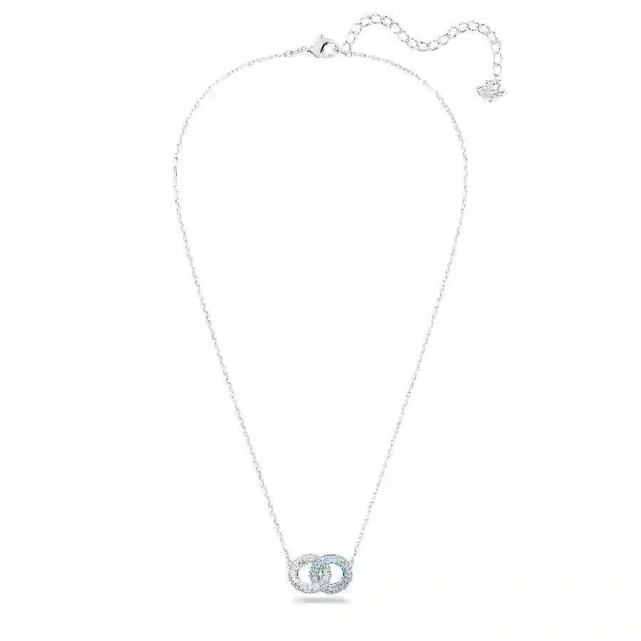 Resim Dextera Kolye, Pavé, İç içe geçmiş daireler, Mavi, Rodyum kaplama