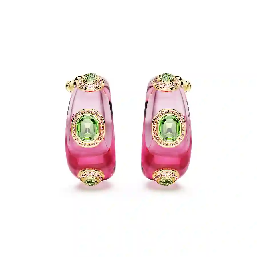 Resim Dulcis halka küpeler, Karışık kesimler, Çok renkli, Altın rengi kaplama