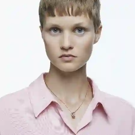 Resim Twist Kolye, Beyaz, Pembe altın rengi kaplama