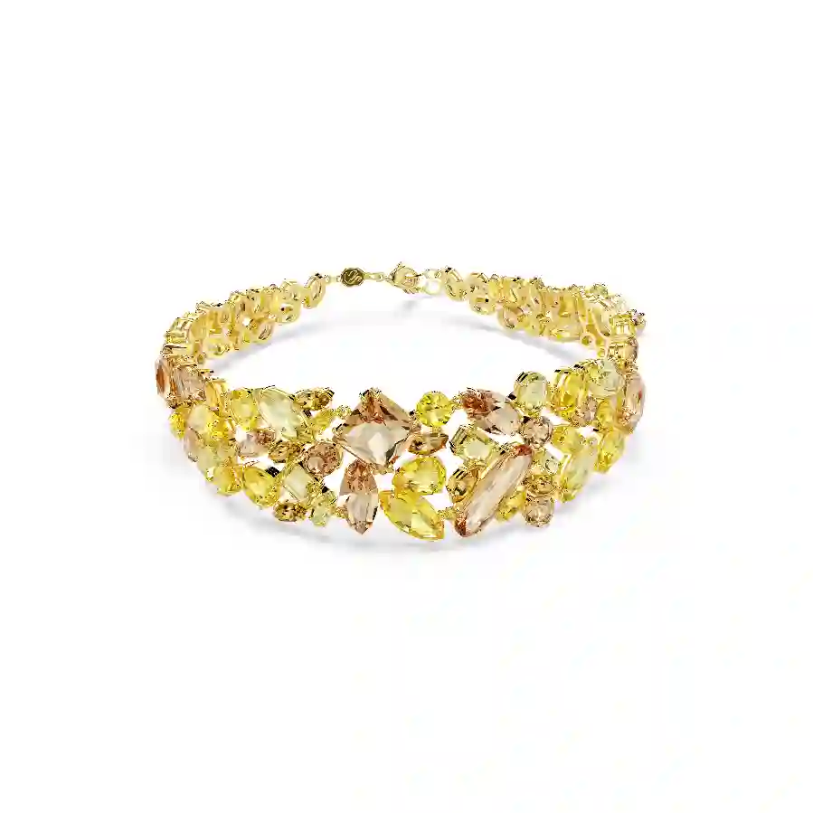 Resim Gema Gerdanlık, Karışık kesimler, Sarı, Altın rengi kaplama