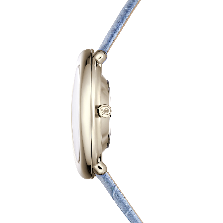 Resim Imber Saat, İsviçre Üretimi, Deri kayış, Mavi, Şampanya altın rengi yüzey