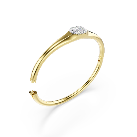 Resim Dextera Bileklik, Yuvarlak kesim, Beyaz, Altın rengi kaplama