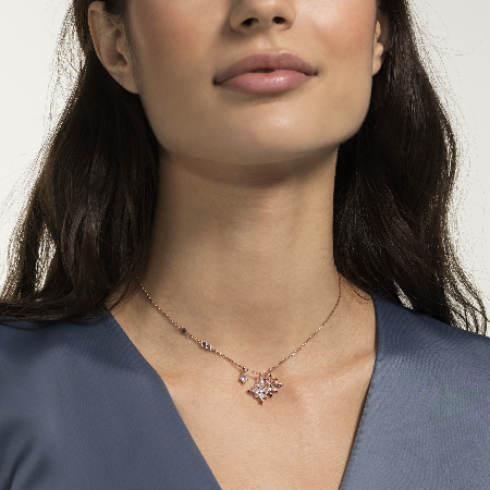 Resim Swarovski Symbolic Kolye, Yıldız, Beyaz, Pembe altın rengi kaplama