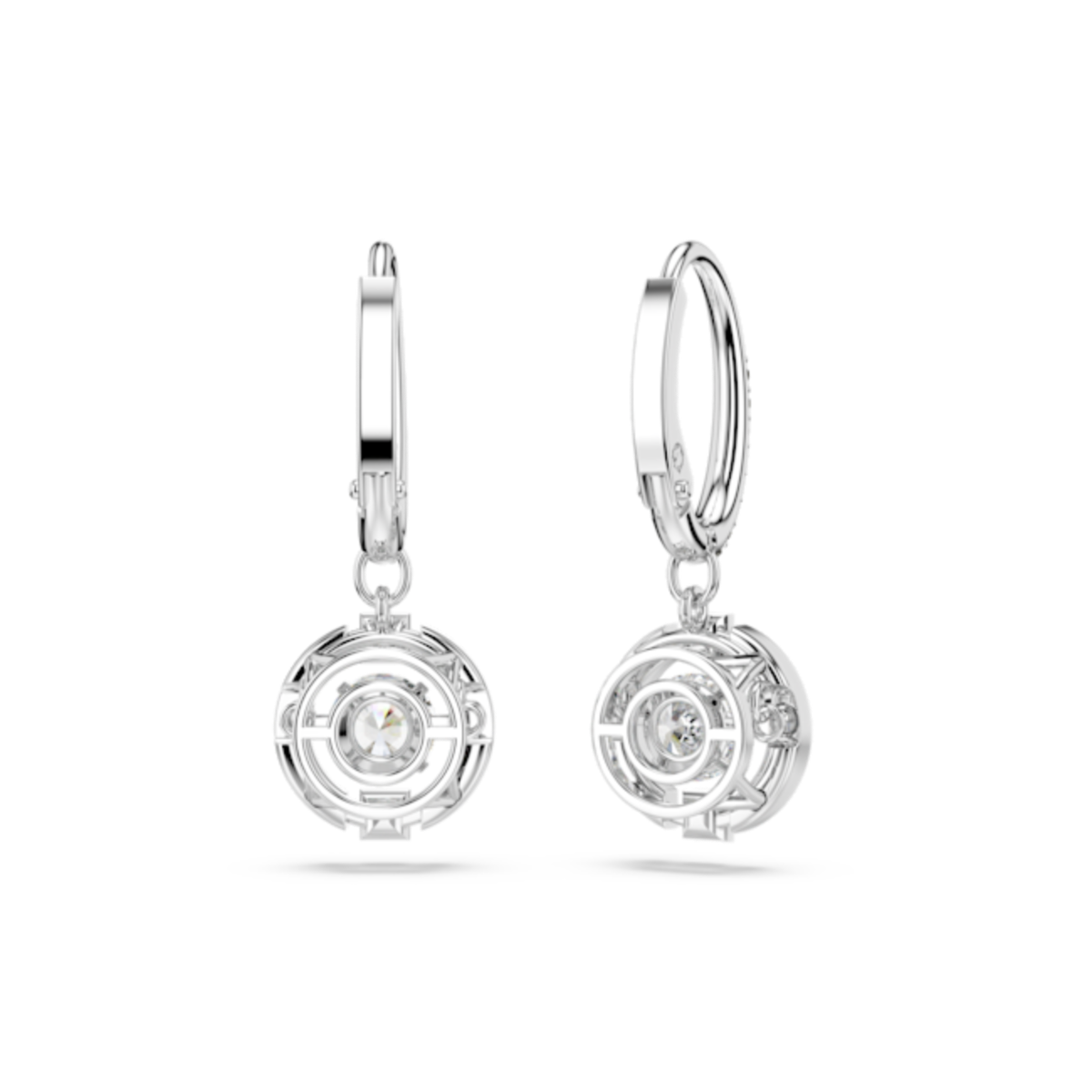 Resim Swarovski Sparkling Dance damla küpeler, Yuvarlak kesim, Beyaz, Rodyum kaplama