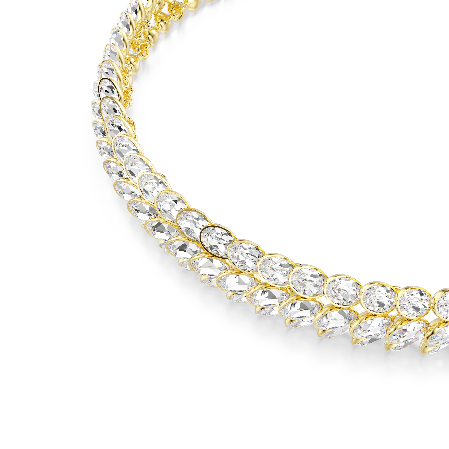 Resim Idyllia Gerdanlık, Oval kesim, Beyaz, Altın rengi kaplama