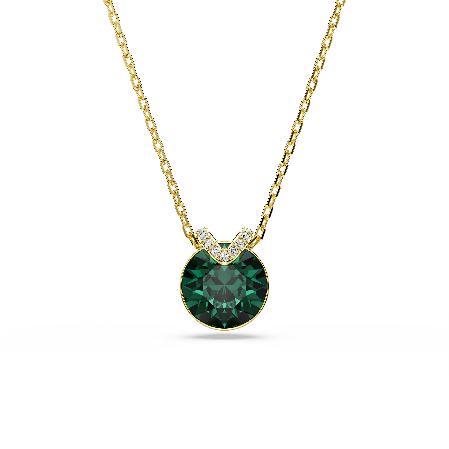 Resim Bella V Kolye, Yuvarlak kesim, Yeşil, Altın rengi kaplama