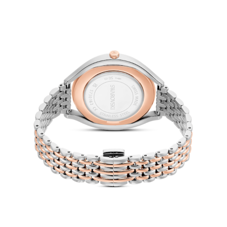 Resim Crystalline aura Saat, İsviçre Üretimi, Metal bileklik, Rose Altın tonu, Karışık metal yüzey