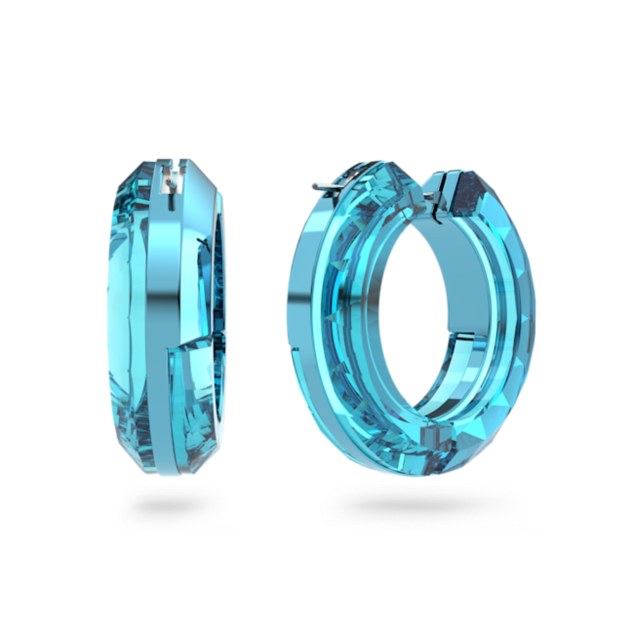 Resim Lucent halka küpeler, Çarpıcı, Sekizgen şekil, Mavi