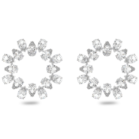 Resim Millenia halka küpeler, Armut kesim, Beyaz, Rodyum kaplama