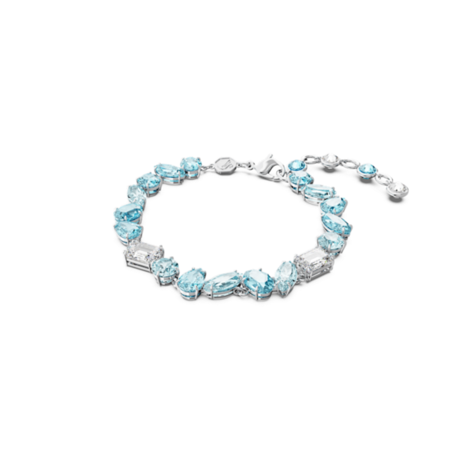 Resim Gema Bileklik, Karışık kesimler, Mavi, Rodyum kaplama