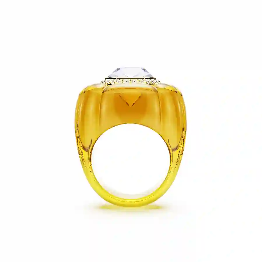 Resim Dulcis Kokteyl Yüzüğü, Yastık kesim, Pavé, Sarı