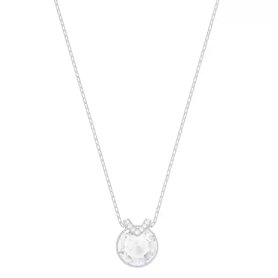 Resim Bella V Kolye, Yuvarlak kesim, Beyaz, Rodyum kaplama