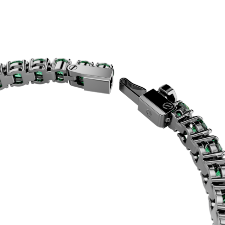 Resim Matrix Tennis bileklik, Yuvarlak kesim, Yeşil, Rutenyum kaplama