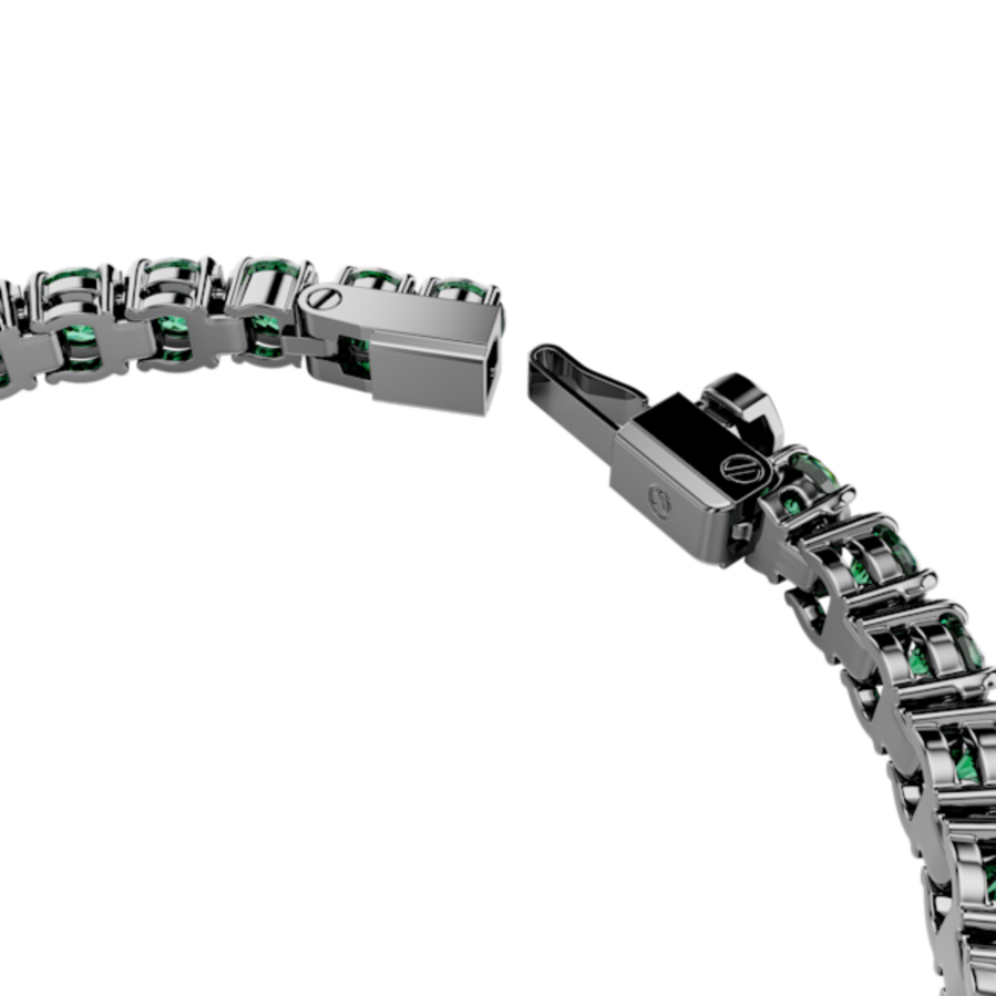 Resim Matrix Tennis bileklik, Yuvarlak kesim, Yeşil, Rutenyum kaplama