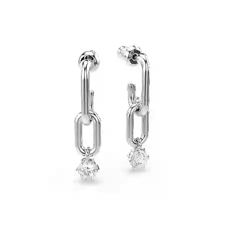 Resim Constella damla küpeler, Yuvarlak kesim, Beyaz, Rodyum kaplama