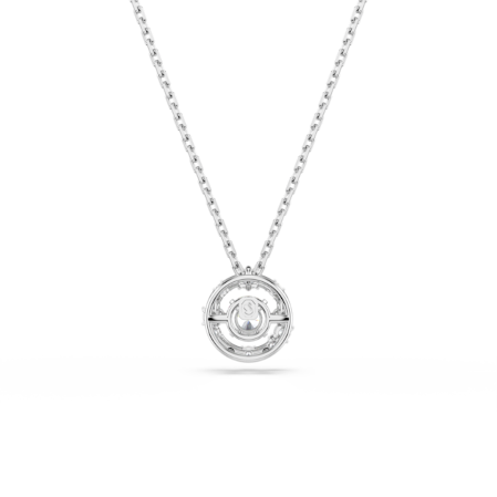 Resim Constella Kolye, Yuvarlak kesim, Dancing stone, Beyaz, Rodyum kaplama