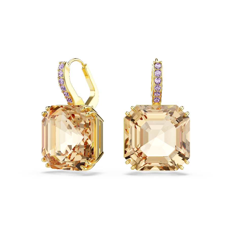 Resim Millenia damla küpeler, Karışık kesimler, Caramel, Altın rengi kaplama