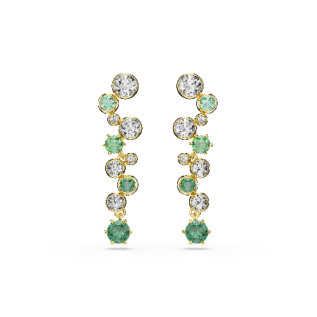 Resim Constella damla küpeler, Karışık kesimler, Yeşil, Altın rengi kaplama