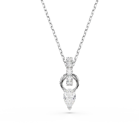 Resim Mesmera Set, Armut kesim, Yuvarlak kesim, Beyaz, Rodyum kaplama