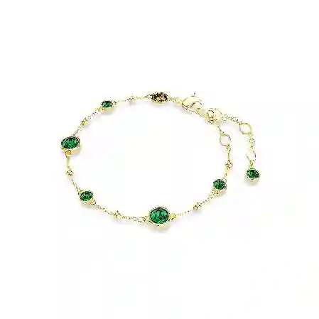 Resim Imber Bileklik, Yuvarlak kesim, Yeşil, Altın rengi kaplama