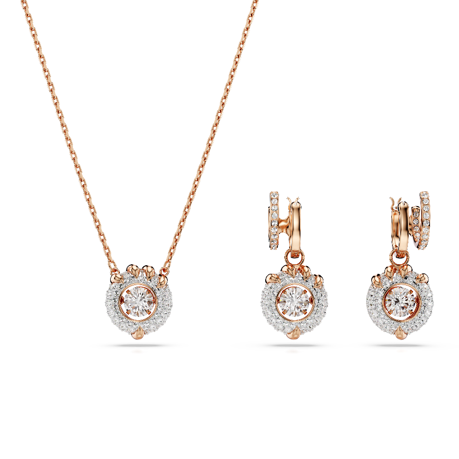 Resim Dragon & Phoenix Set, Ejderha pençesi, Beyaz, Pembe altın rengi kaplama