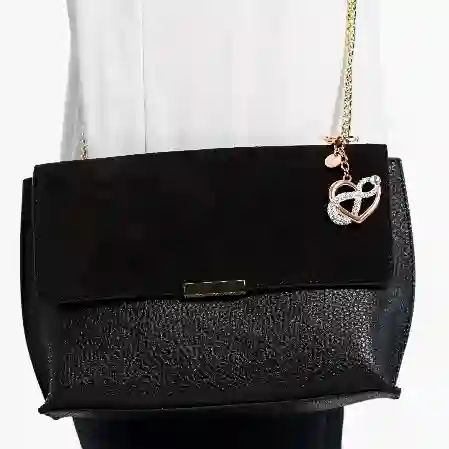 Resim Infinite Çanta Charm'ı, Sonsuzluk ve kalp, Beyaz, Karışık metal yüzey