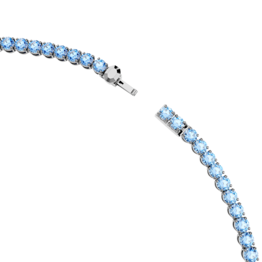 Resim Matrix Tennis kolye, Yuvarlak kesim, Mavi, Rutenyum kaplama