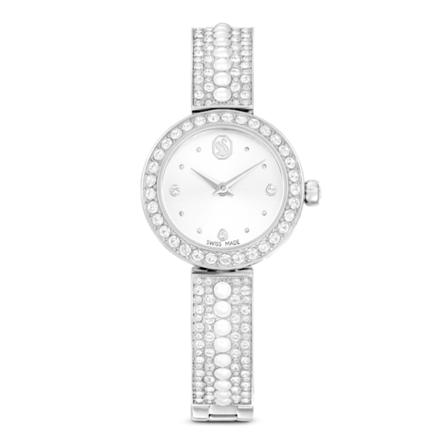 Resim Matrix pearl bangle Saat, İsviçre Üretimi, Kristal bileklik, Beyaz, Paslanmaz çelik