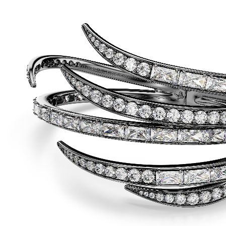 Resim The Vienna Collection Bileklik, Tüy, Beyaz, Rutenyum kaplama