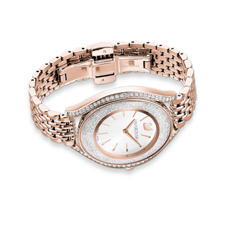 Resim Crystalline Aura Saat, İsviçre Üretimi, Metal bileklik, Rose Altın tonu, Pembe altın rengi yüzey