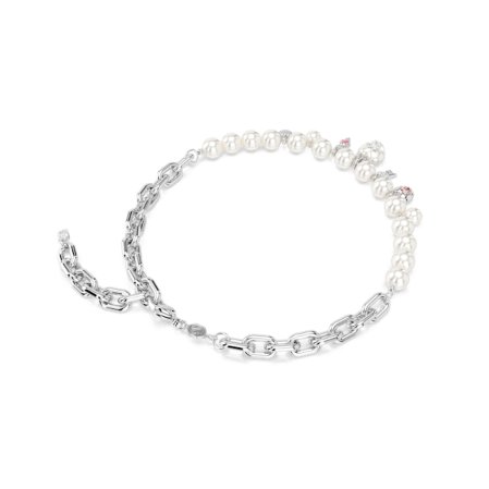 Resim Idyllia Kolye, Kristal inci, Karışık kesimler, Beyaz, Rodyum kaplama