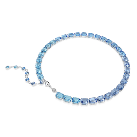 Resim Millenia Tennis kolye, Sekizgen kesim, Renk geçişli, Mavi, Rodyum kaplama