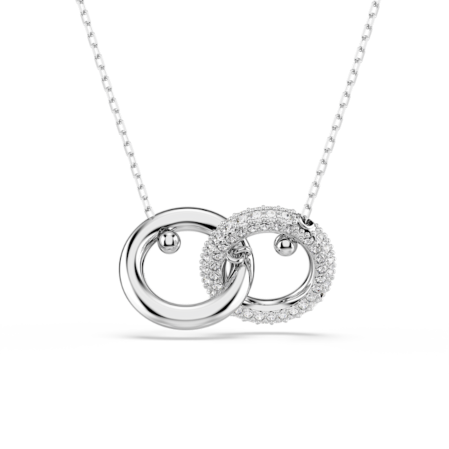 Resim Dextera Kolye, Kilitlenmiş döngü, Beyaz, Rodyum kaplama