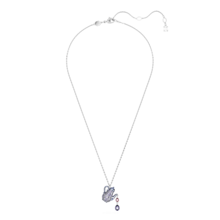 Resim Alice in Wonderland Kolye, Çaydanlık, Mor, Rodyum kaplama