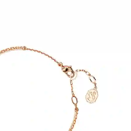 Resim Swan Bileklik, Kuğu, Siyah, Pembe altın rengi kaplama