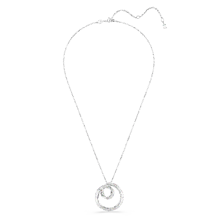 Resim Matrix Kolye, Baget kesim, Beyaz, Rodyum kaplama