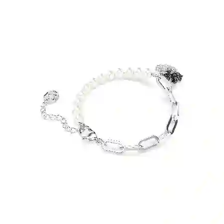 Resim Swan Bileklik, Kristal inci, Kuğu, Siyah, Karışık metal yüzey