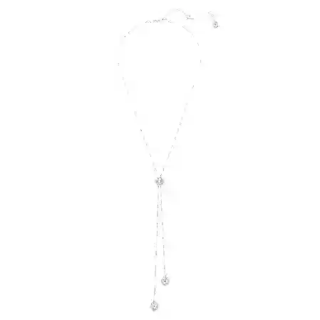 Resim Una Angelic Y Kolye, Yuvarlak kesim, Beyaz, Rodyum kaplama