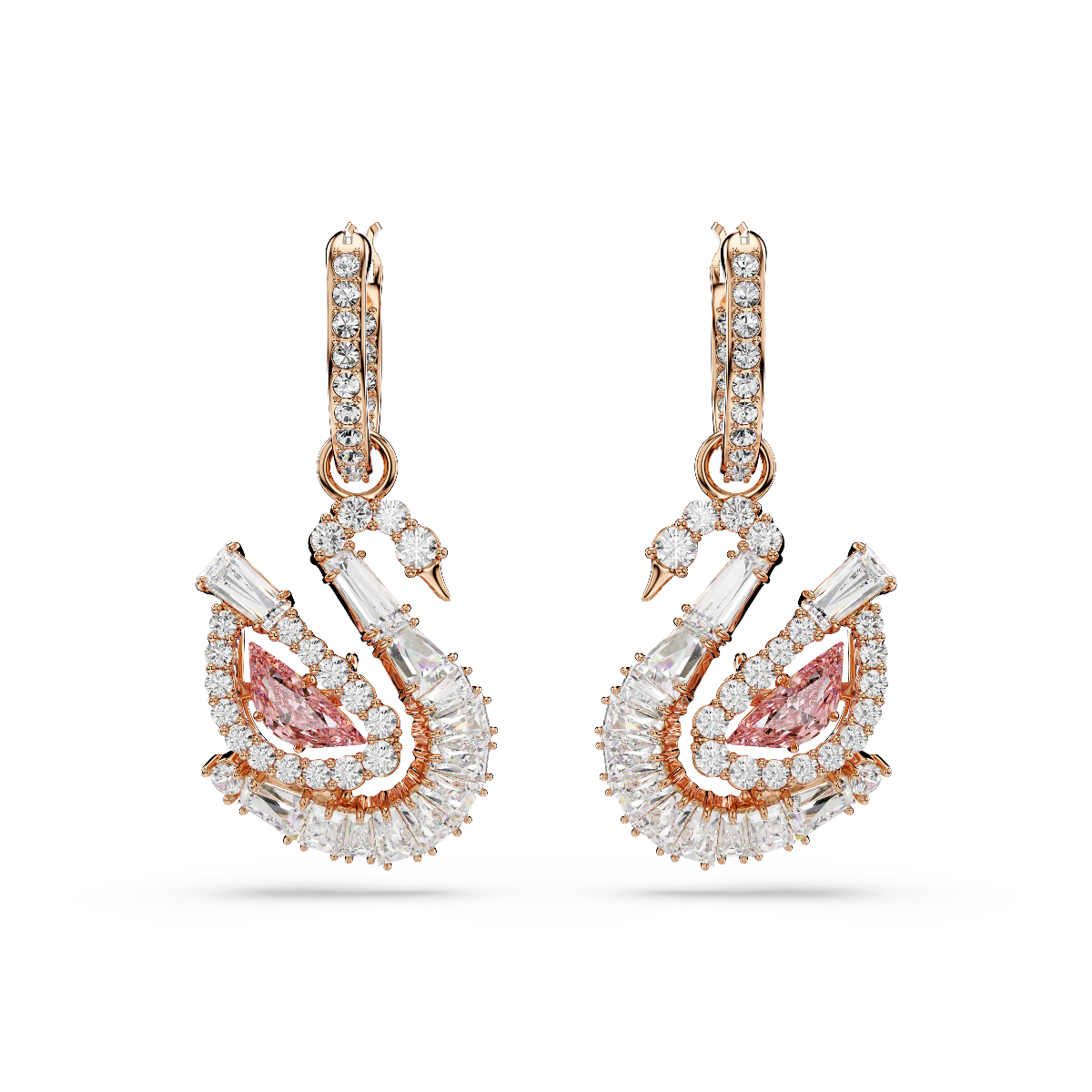 Resim Swan damla küpeler, Pavé, Kuğu, Pembe