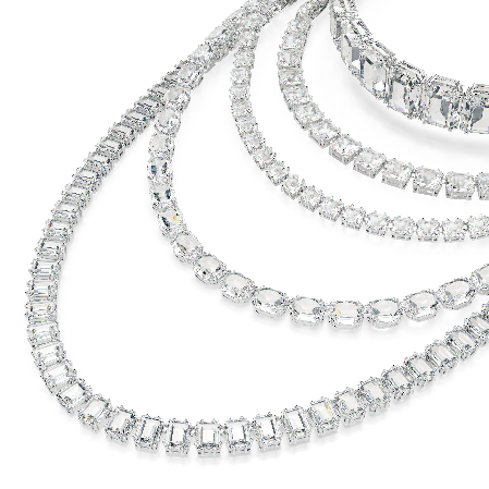 Resim Millenia Katlı Kolye, Karışık kesimler, Beyaz, Rodyum kaplama