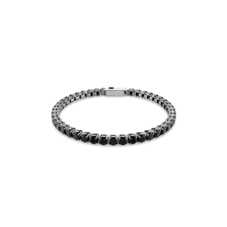 Resim Matrix Tennis bileklik, Yuvarlak kesim, Siyah, Rutenyum kaplama