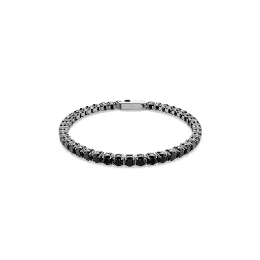 Resim Matrix Tennis bileklik, Yuvarlak kesim, Siyah, Rutenyum kaplama