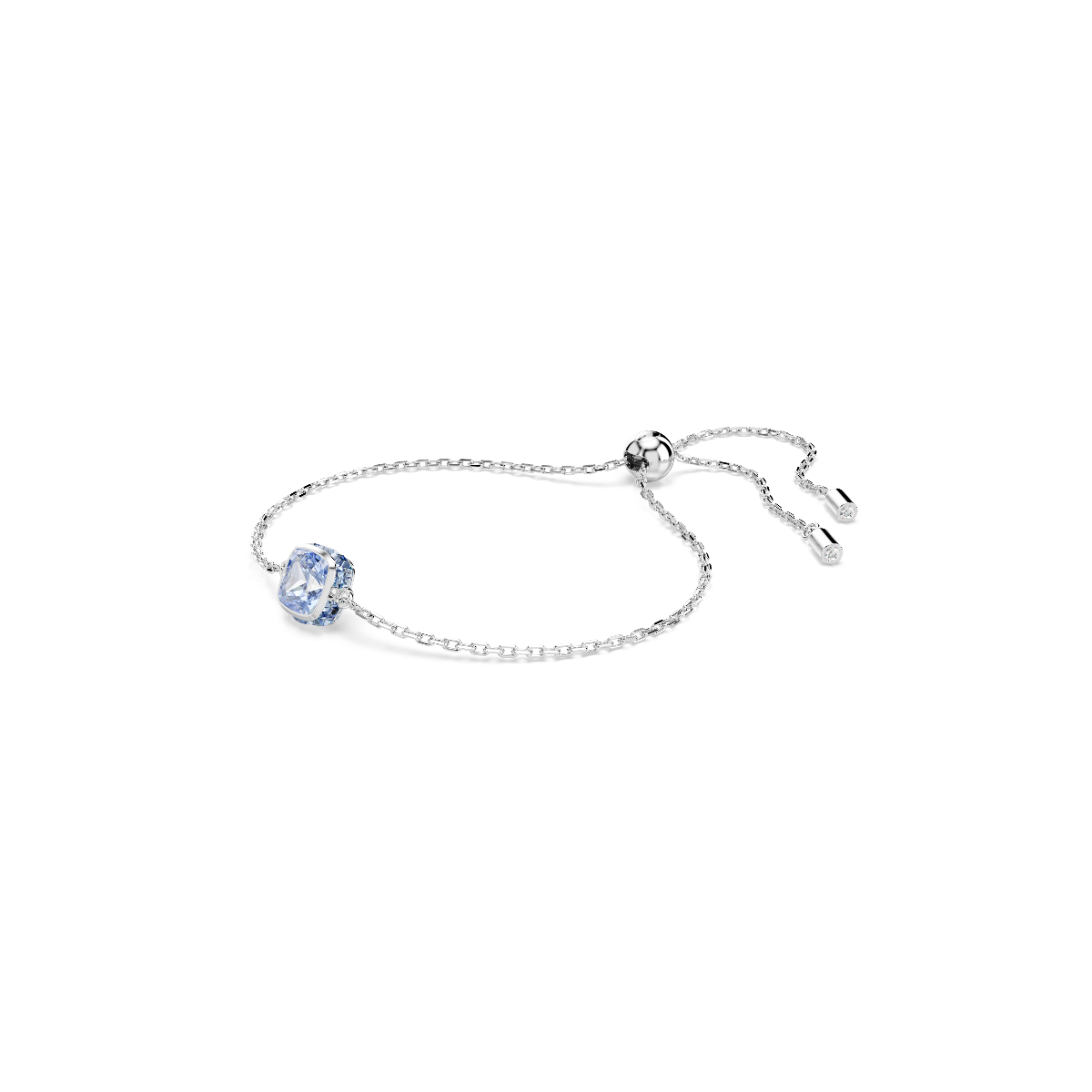 Resim Birthstone Bileklik, Kare kesim, Mart, Mavi, Rodyum kaplama