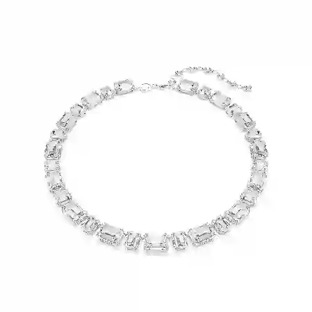 Resim Millenia Tennis kolye, Sekizgen kesim, Beyaz, Rodyum kaplama