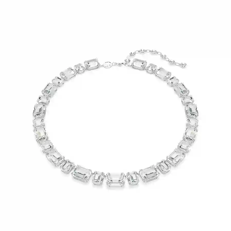 Resim Millenia Tennis kolye, Sekizgen kesim, Beyaz, Rodyum kaplama