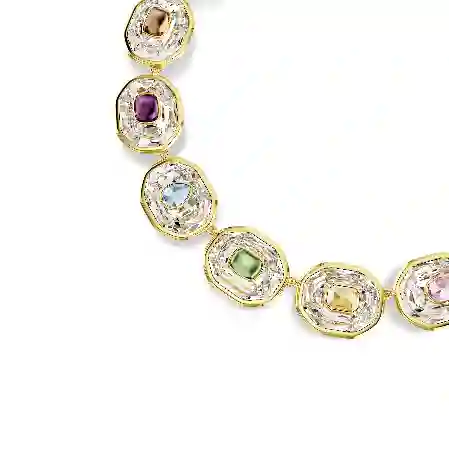 Resim Chroma Tennis kolye, Sekizgen kesim, Çok renkli, Altın rengi kaplama