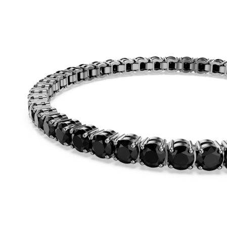 Resim Matrix Tennis bileklik, Yuvarlak kesim, Siyah, Rutenyum kaplama