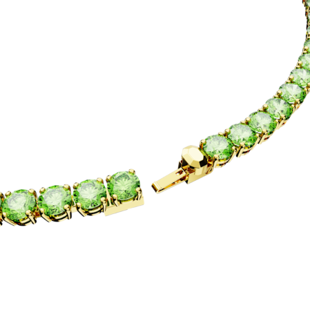 Resim Matrix Tennis Kolye, Yuvarlak kesim, Orta, Yeşil, Altın rengi kaplama