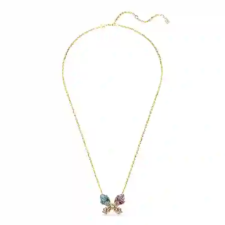 Resim Idyllia Kolye ve broş, Karışık kesimler, Pavé, Kelebek, Çok renkli, Altın rengi kaplama