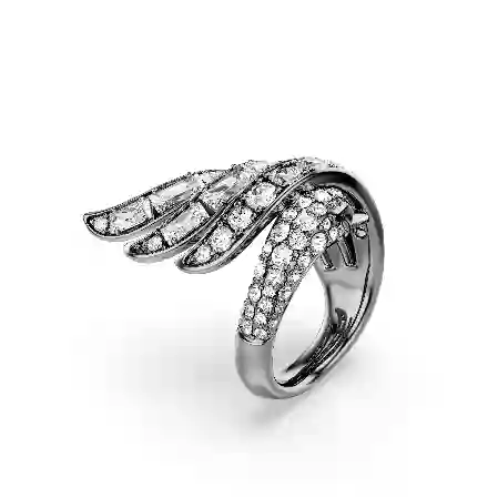 Resim The Vienna Collection Yüzük, Kuğu, Beyaz, Rutenyum kaplama